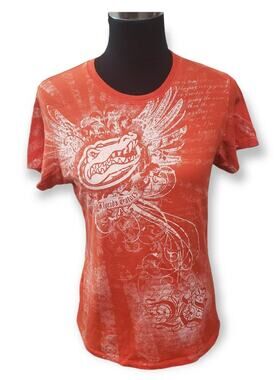 Creative Apparel Florida Gators Orange & White Short Sleeved Shirt - Size Large